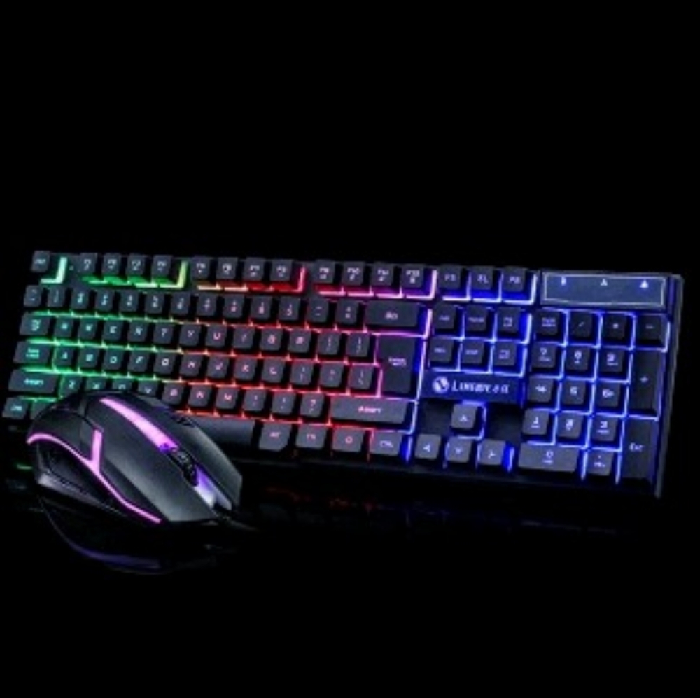 Gaming Keyboard and Mouse Combo, Rainbow Backlite